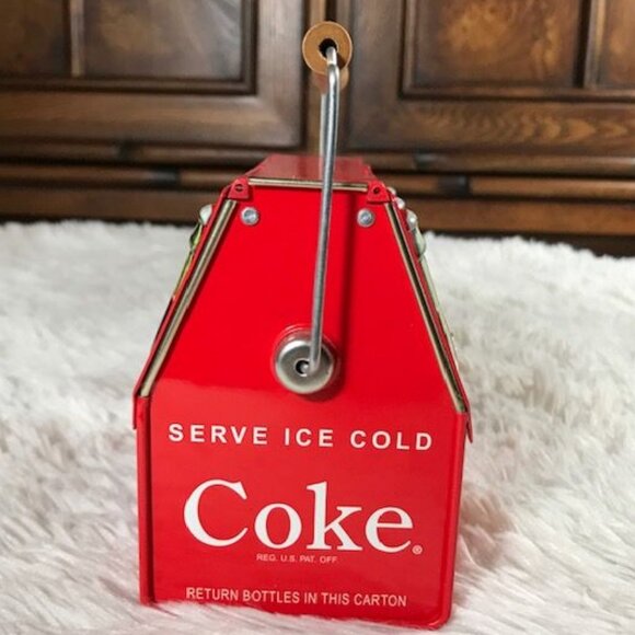 Vintage Coca-Cola Handled Dual - Side Open Raised Coke Bottle Toolbox Tin - Picture 5 of 8